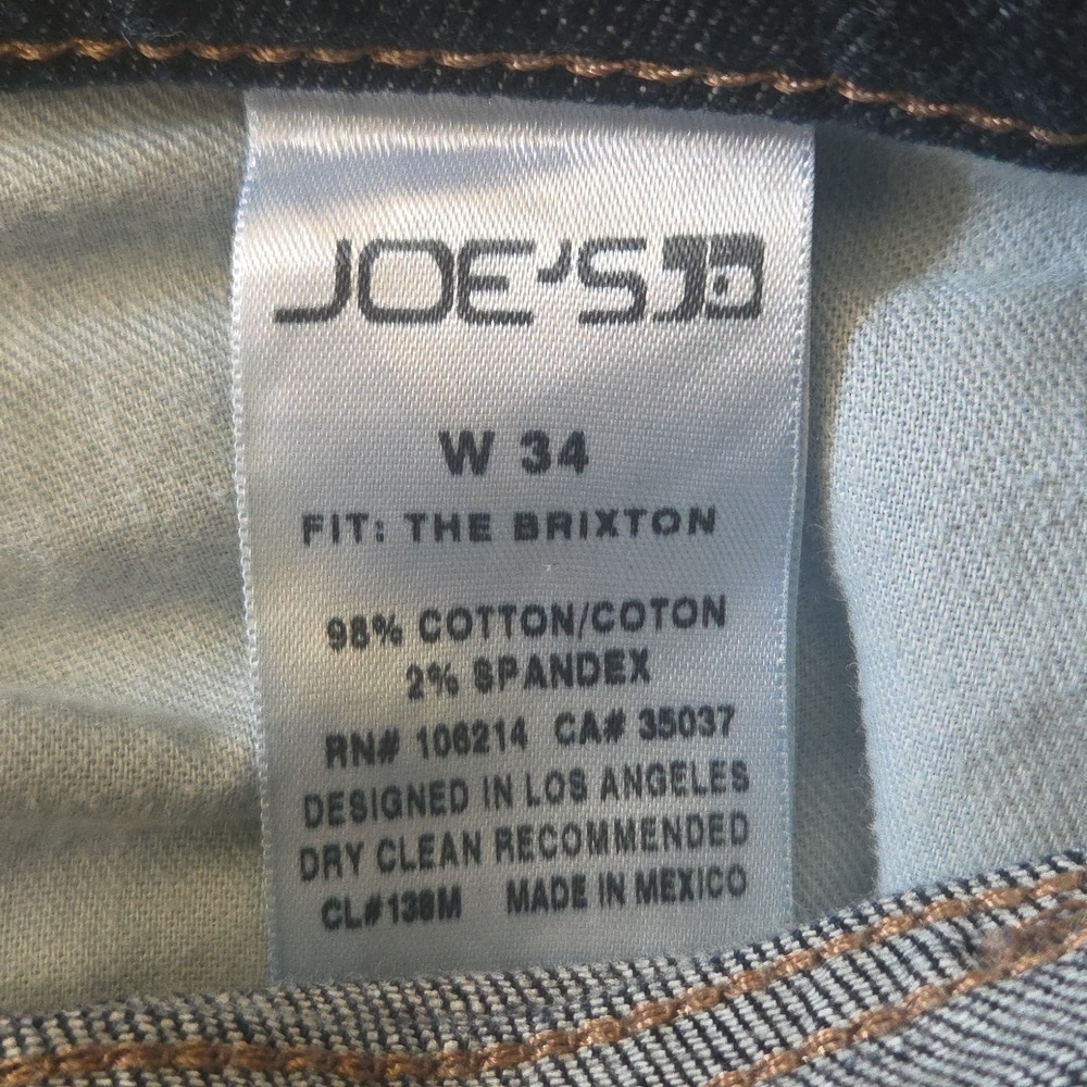Joe's Jeans Brixton Straight & Narrow Dark Bosco Wash Size 34 - Picture 5 of 7